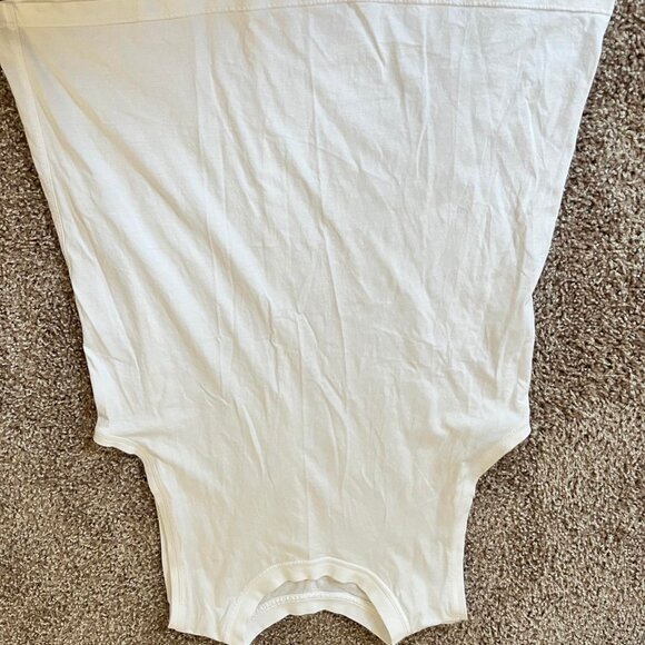 Lululemon white cotton tank —- no size tag measures 17.5” ptp 26” length  Has so - Picture 2 of 2